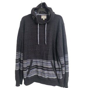 Lucky Brand XL Hooded Knit Striped Cotton Pullover Sweater‎ Casual